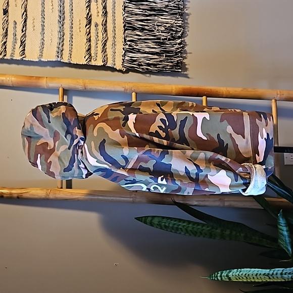 Polo Ralph Lauren Womens Green Pink Camo Spellout 1992 Hoodie Sweatshirt Small - Picture 4 of 8